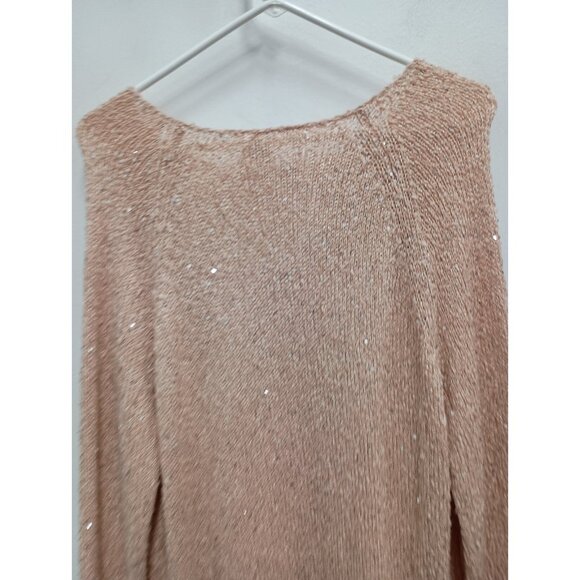 Chicos Sequin Shine Sweater Womens Large Paris Pink Pullover Holiday Fairy NWT - Picture 12 of 12